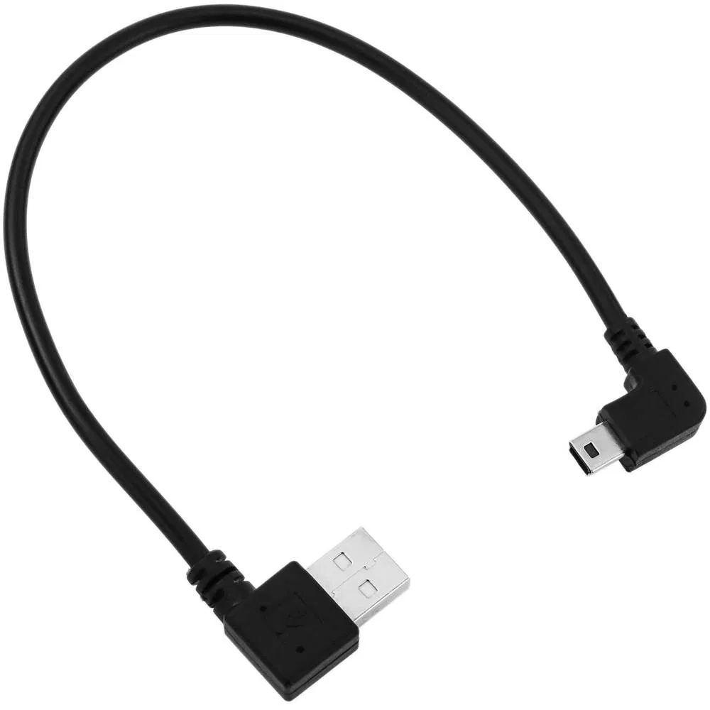 USB-кабель для зарядки A - mini 5 pin, угловой, 0.2м