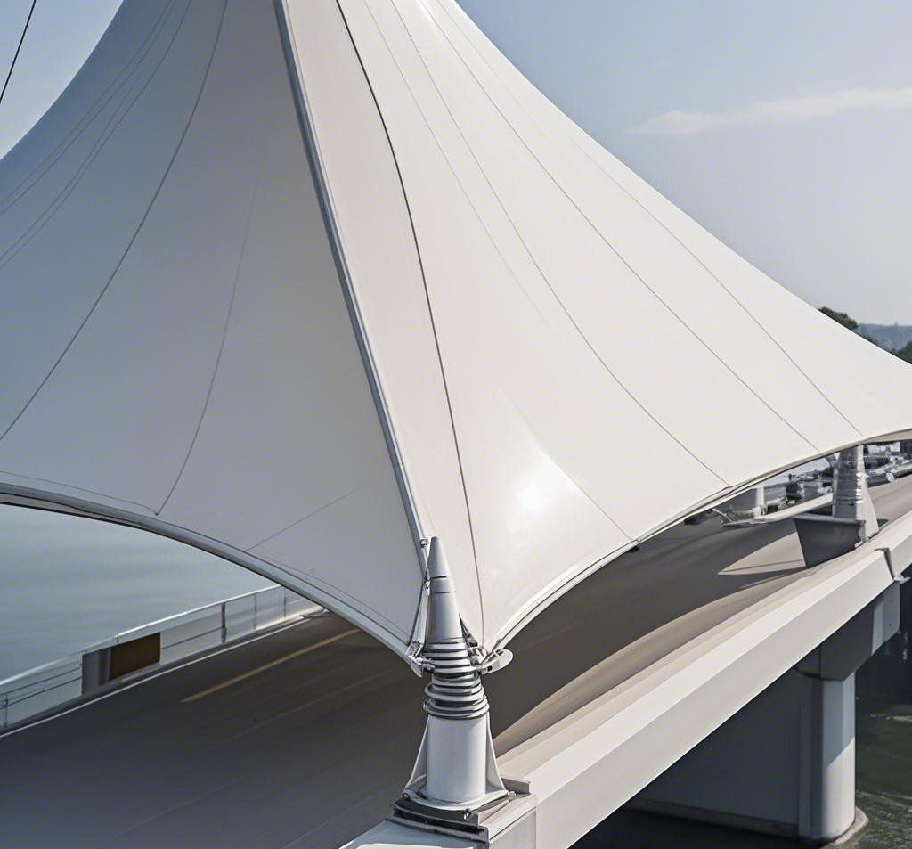 Innovative Steel Structure Bridge Canopy with Tensile Membrane Design