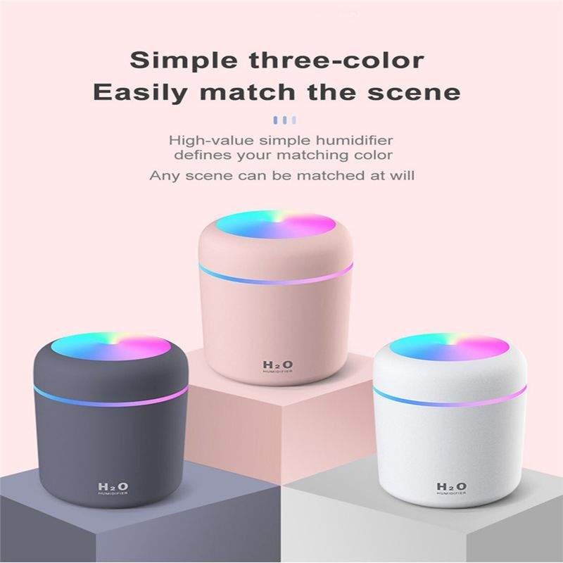 USB Humidifier H2O Portable Desktop Office Car Mini LED Light Small H2O Diffuser Humidifiers for Bedroom