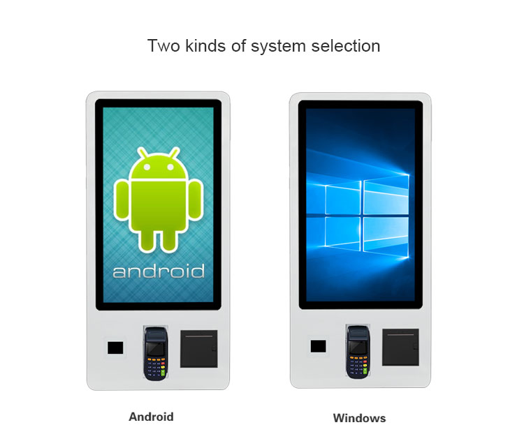 24/32 Inch Restaurant Self Ordering Kiosk Touch Screen POS Terminal Wall Mount/Standing Fast Food Payment Machine