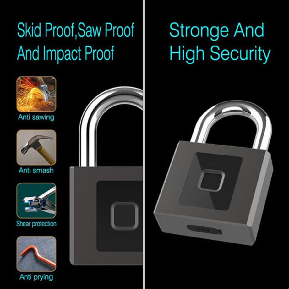 High Quality Waterproof IP65 Safety Large Capacity Digital Smart APP Fingerprint Padlock