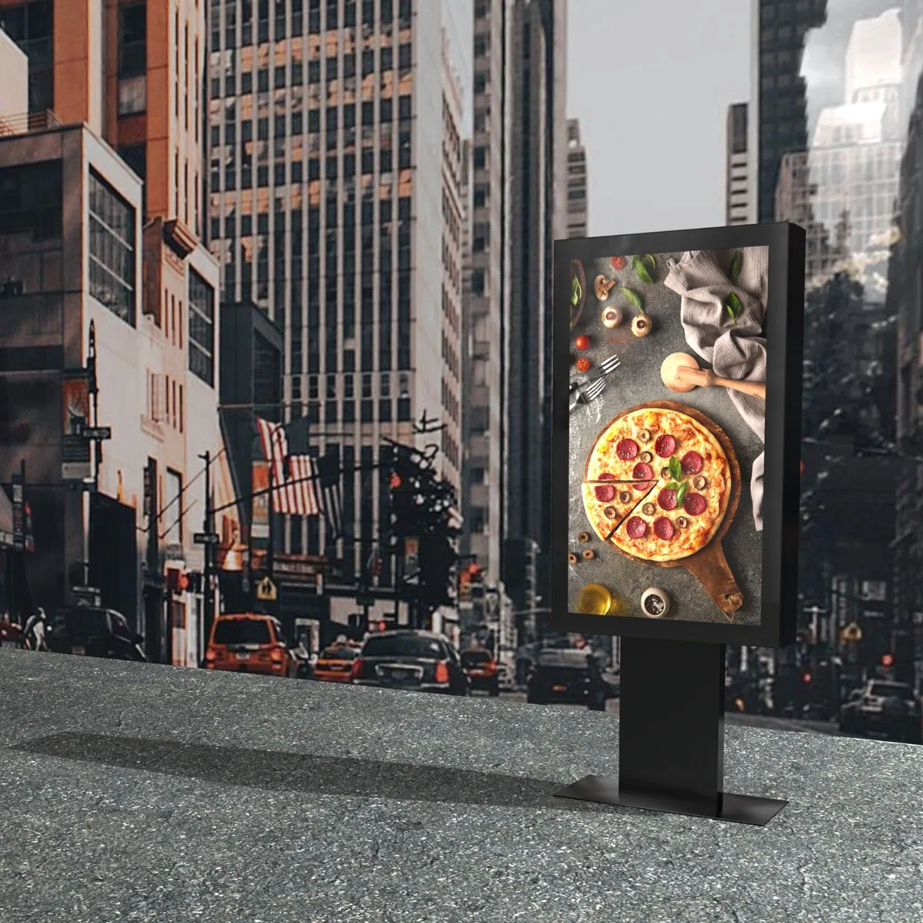 75-дюймовый уличный водонепроницаемый рекламный экран