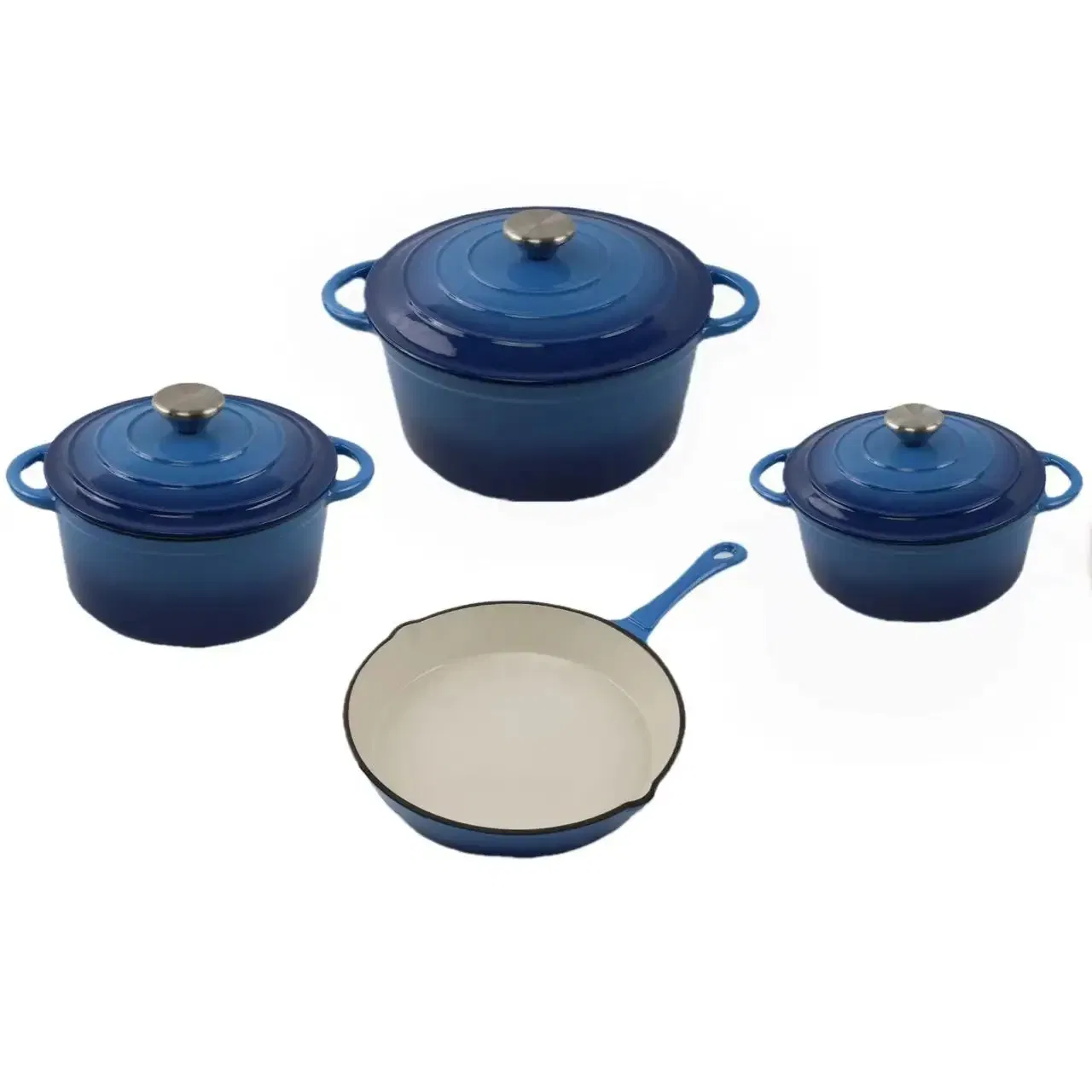 Hot Sale Kitchenware Casseroles Set 20/22/24cm Enamel Cast Iron Pans 25cm Enamel Fry Pan Nonstick Kitchen Cookingware Pots Sets