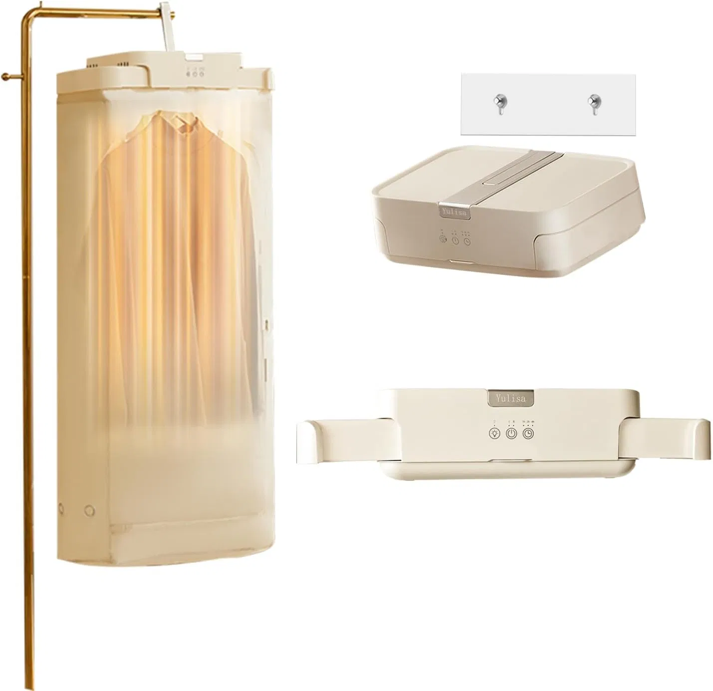 Ds-1088 Portable Dryer, 110V 1000W Electric Clothes Dryer Machine Double Layer Stackable Clothes Drying Rack for Apartments, RV, Laundry