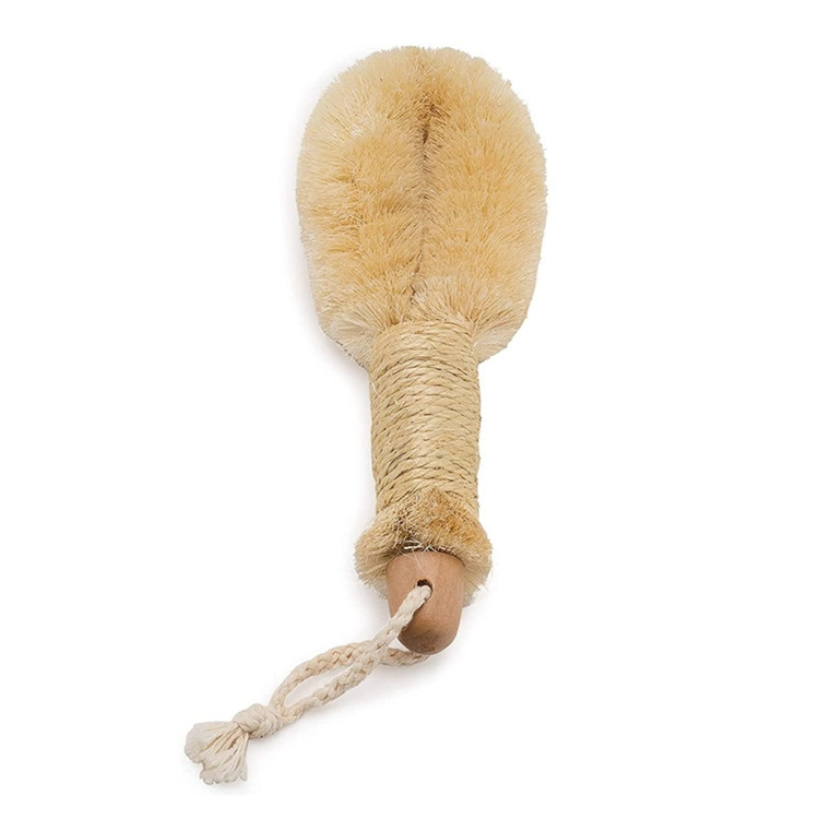 High Quality Natural Sisal Dry Skin Brush for Cellulite Exfoliating Body Scrubber Massage Wooden Dry Bath Skin Brush