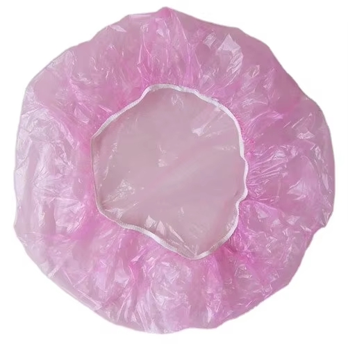 Disposable Plastic PE Shower Caps Food Service Hospitals Waterproof Clear Bath Cap Beauty SPA Salon Hair Processing Caps