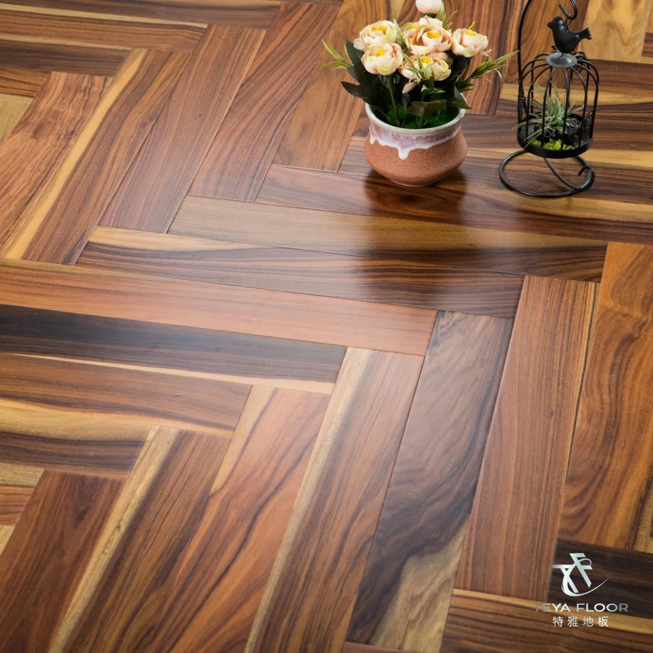 Инженерная доска паркетная Елочка Розовое дерево 15мм