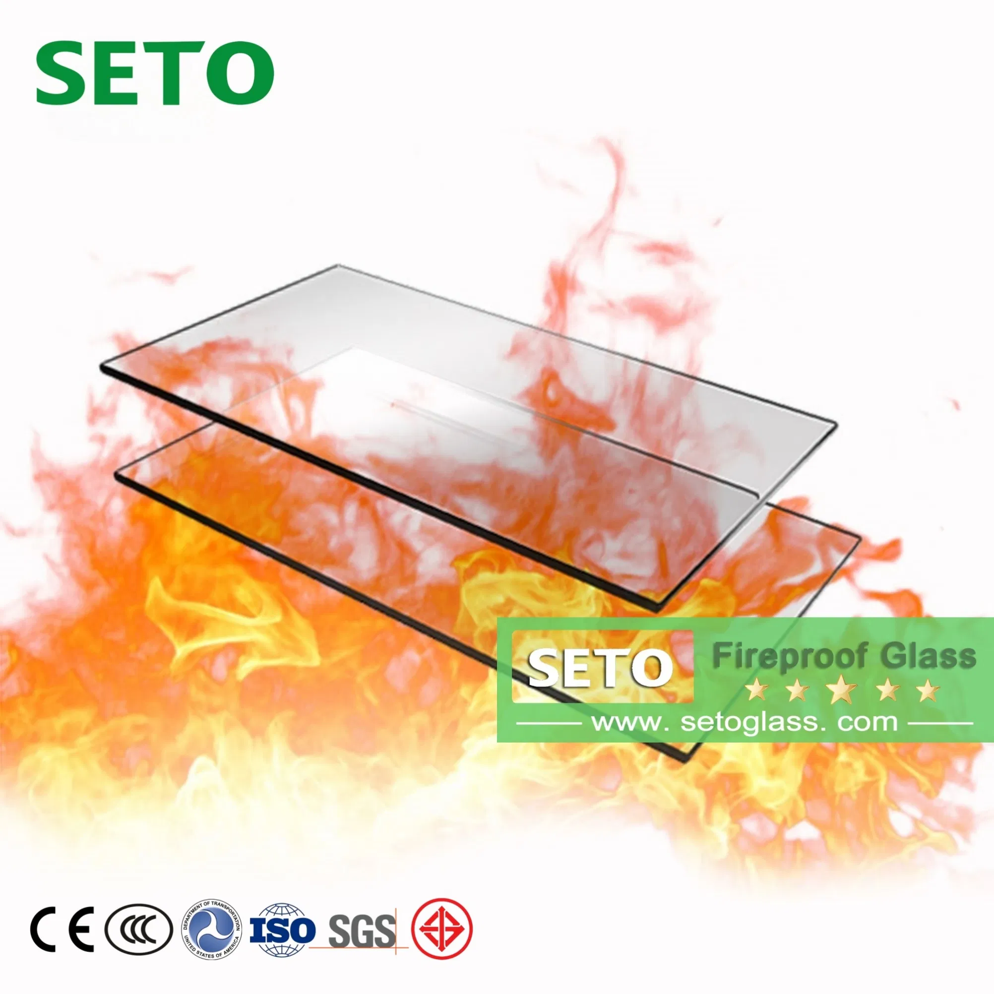 Fireproof Glass 30min 60min 90min 120minfire Resistant Glass for Window and Door