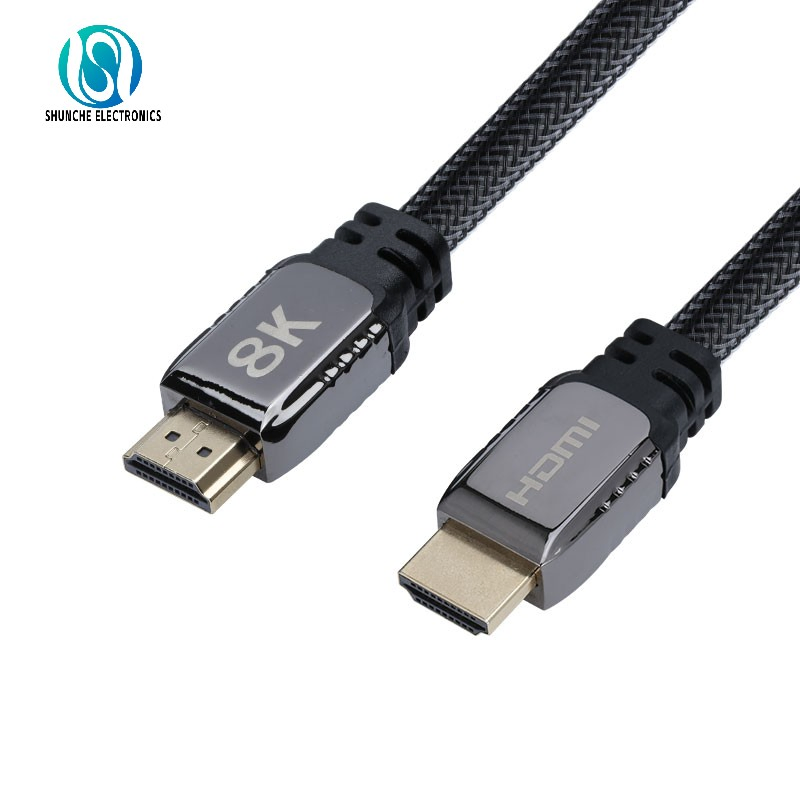 High Definition Cable 2.1 Version 8K Black Aluminum Shell Gold-Plated HDMI Cable