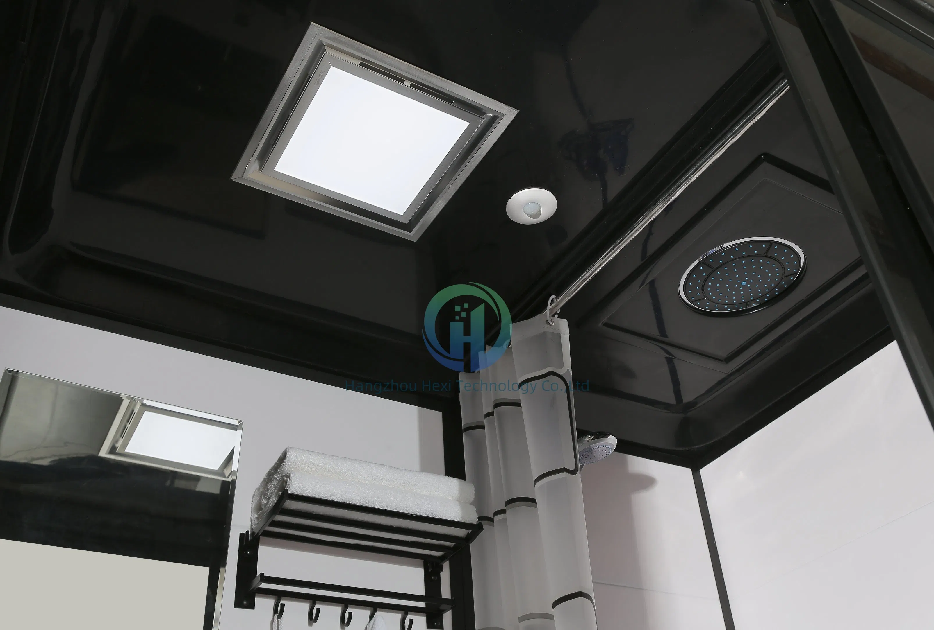 Modern Stylish Black Prefab Bathroom with Toilet for Shower