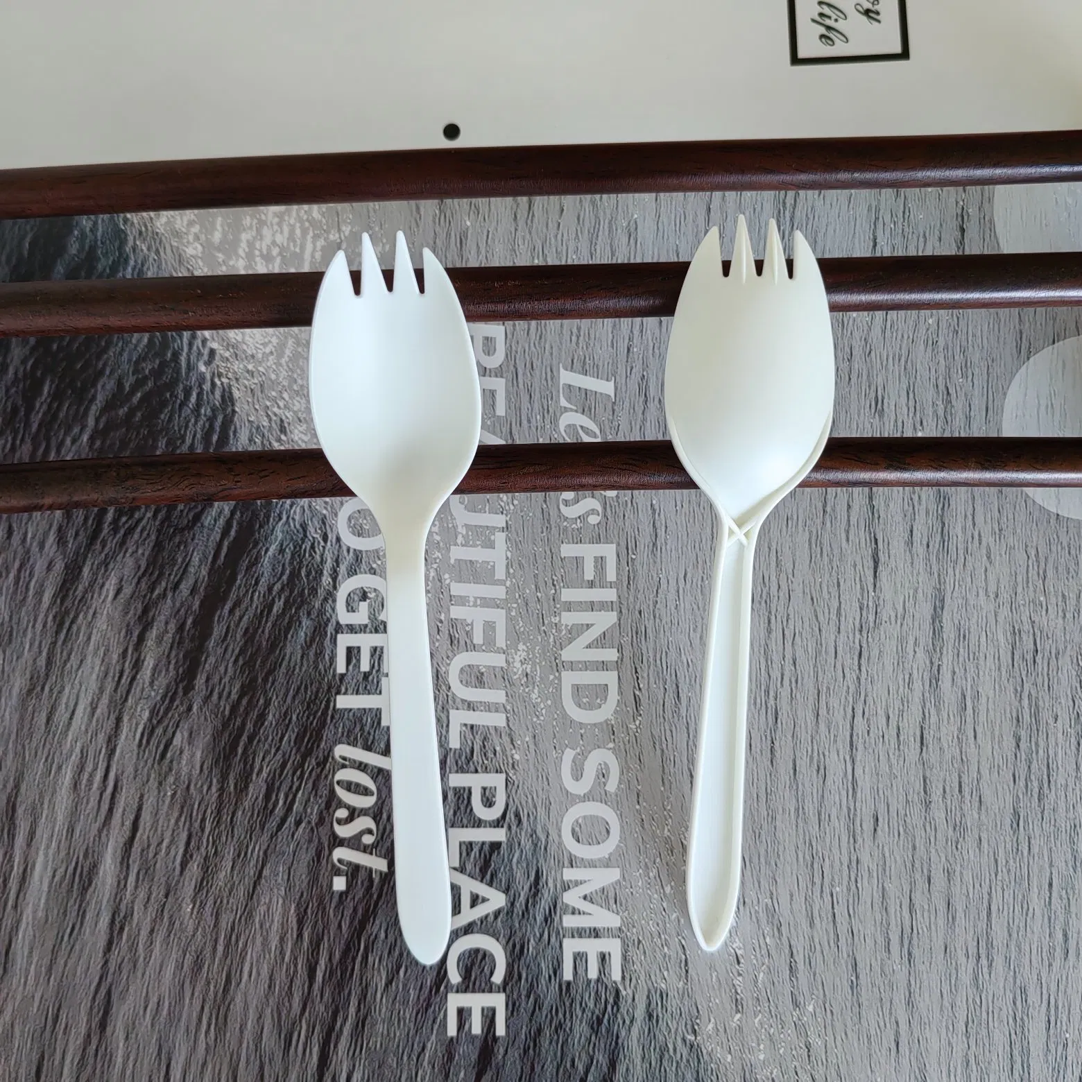 High Quality Biodegradable PLA Compostable Cutlery Set Disposable Fast Food Spork Spoon Fork
