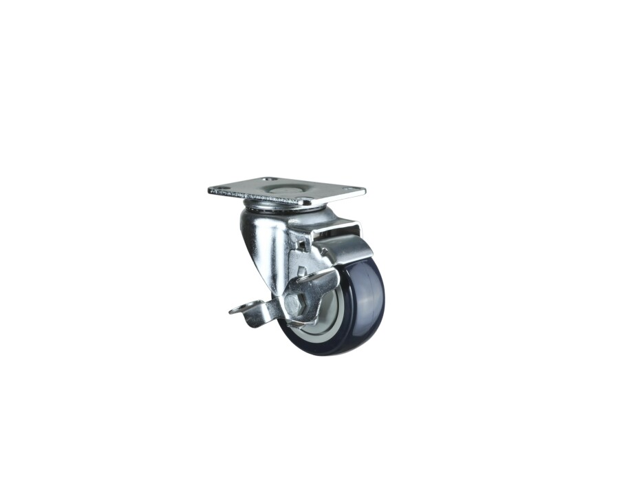 China OEM Castor Factory 150mm Medium Duty Top Plate PU Wheel with Side Brake