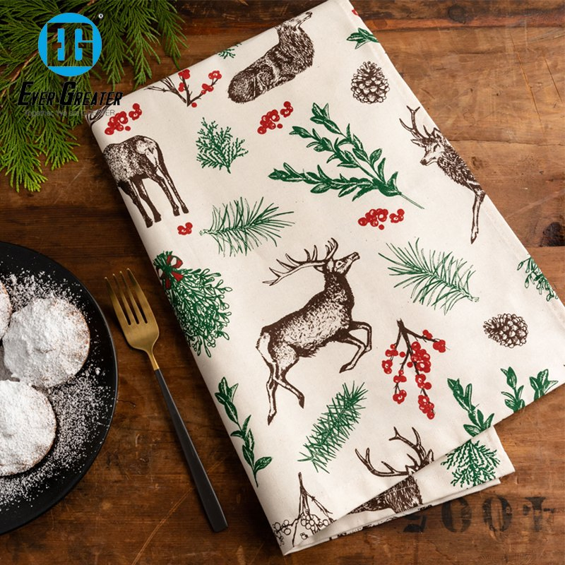 Custom High Quality Organic Cotton Kitchen Towels Absorbent Printed Kitchen Towel Cotton for Home Kitchen Use