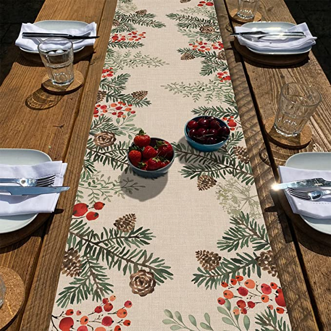 2023 Luxury Green Wholesale Custom Beautiful Cheese Cloth Flower Gold Table Runner