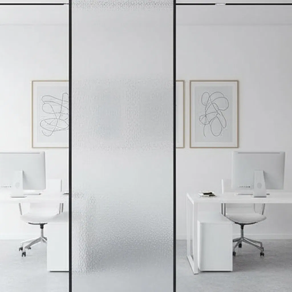 Premium Mystical Laminated Glass Shower Door with Acid-Etched
