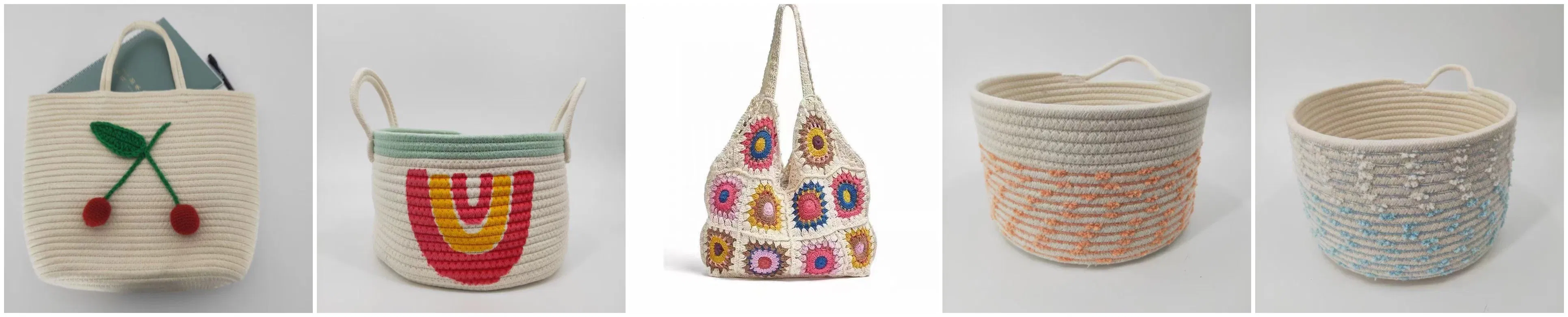 Waterproof Round Cotton Linen Collapsible Storage Basket