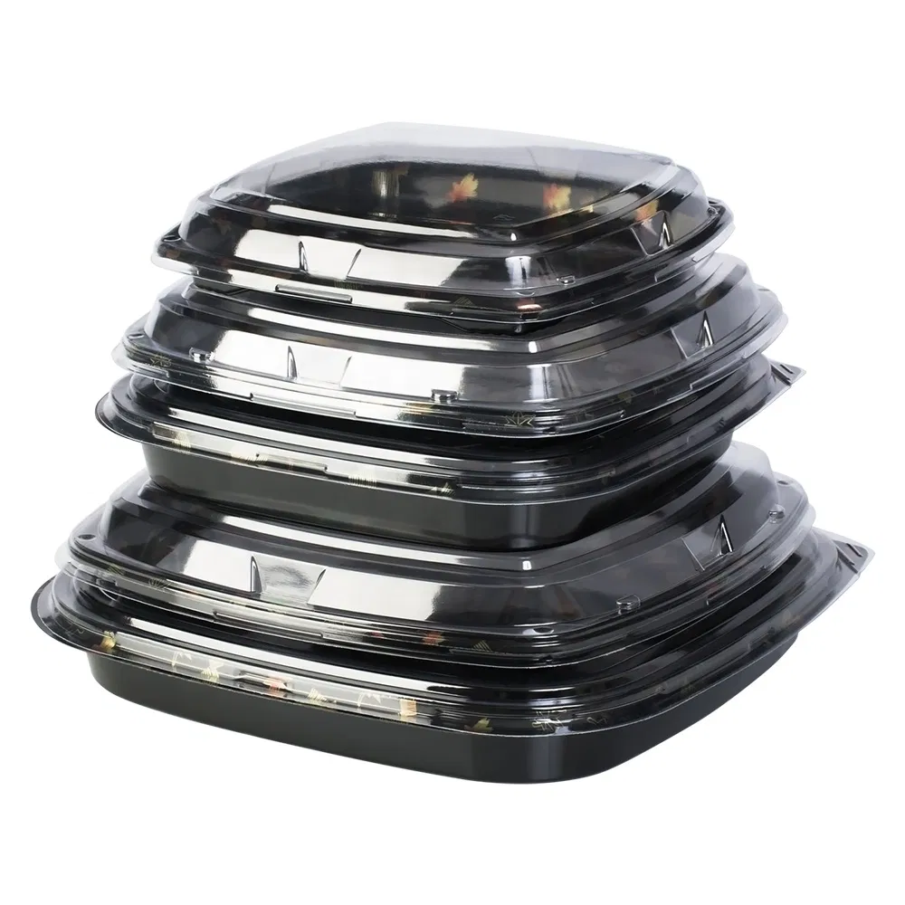 Square Large Capacity Food Grade Plastic Food Packaging Container for Sushi