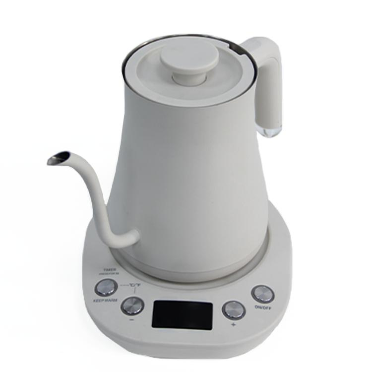 0.6L Electric Tea Kettle 1200W Quick Heating Keep Warm Stainless Steel Metal Coffee Kettle for White Pour Over Coffee Drip