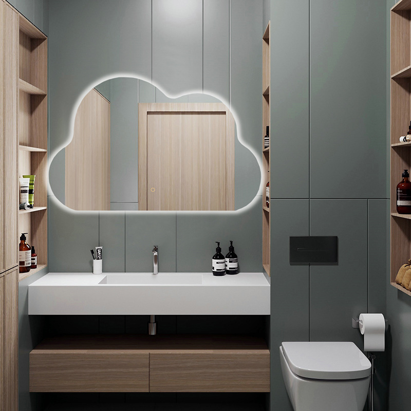 Dressing Makeup Lighted Smart Wall Mirror Home Decor Hotel Room Decoration Vanity Salon Cosmetic Bathroom LED Mirror with Defogger and Bluetooth