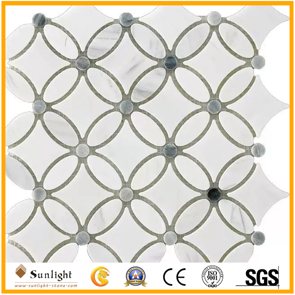 High Quality Carrara White Marble Mosaic Pattern for Floor/Wall/Interior Decoration