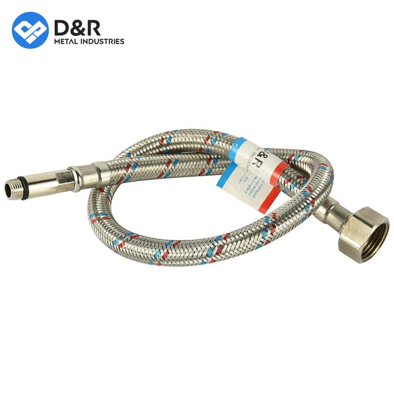 D&R Factory Custom 304/201 Stainless Steel Flexible Braided Hose Extension Sink Hose for Hot and Cold Water