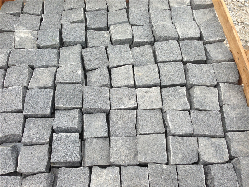 Pavement Stone G654 Cobble Stone on Mesh Granite Flamed Driveway