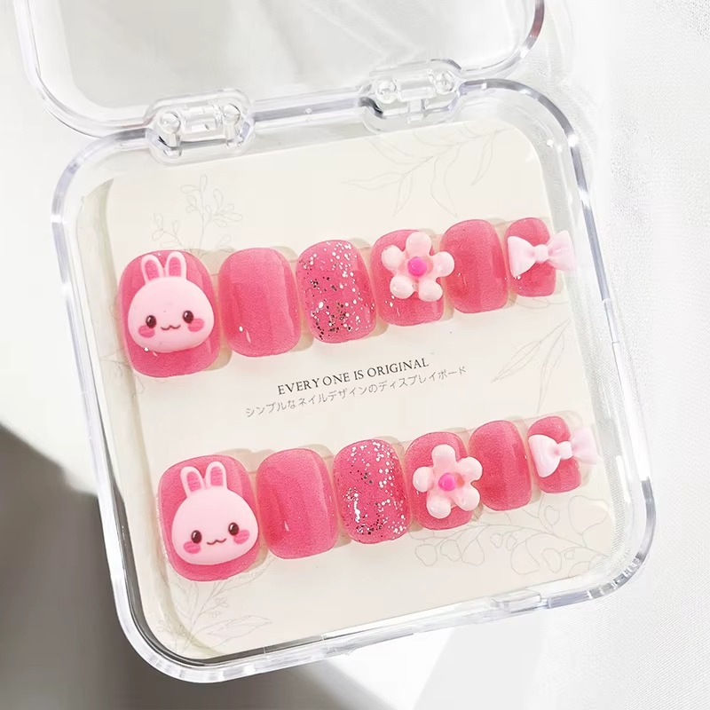 Cute Cartoon Press on Nails for Kids Gift Set
