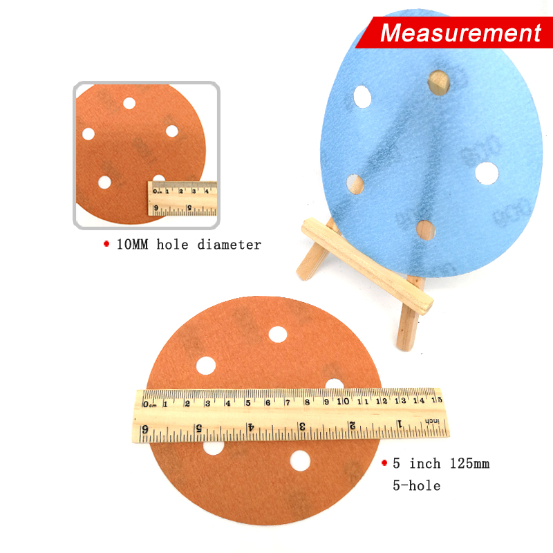 Шлифовальный диск 5 дюймов, 5 отверстий, 600-5000 грит