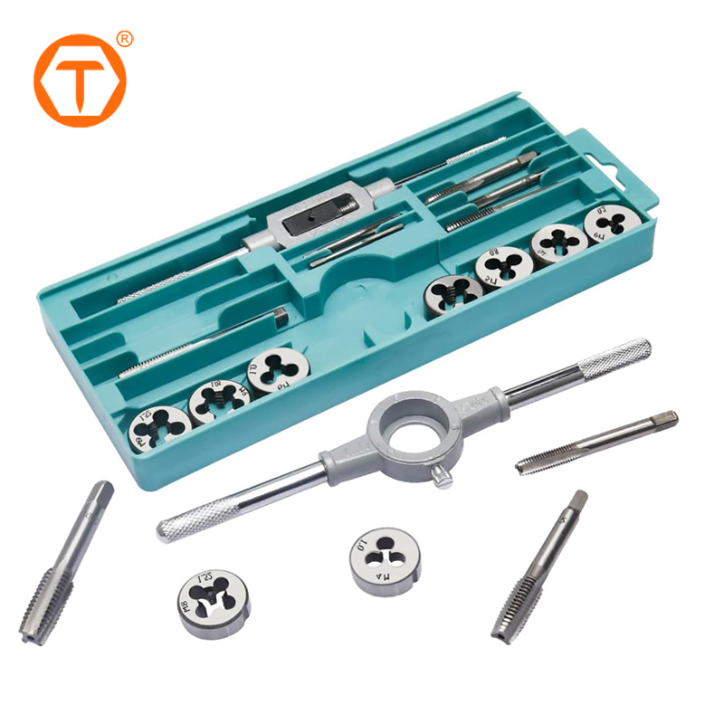20PCS Metric Thread Tap Die Set High Hardness Alloy Portable Hand Tools Set for Tap Die Metric Thread