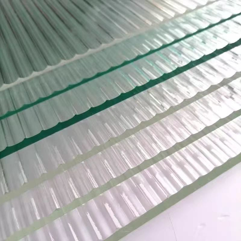 Customize 6mm Clear Tempered Fluted Glass for Window Door Partition Railing Glass Decor