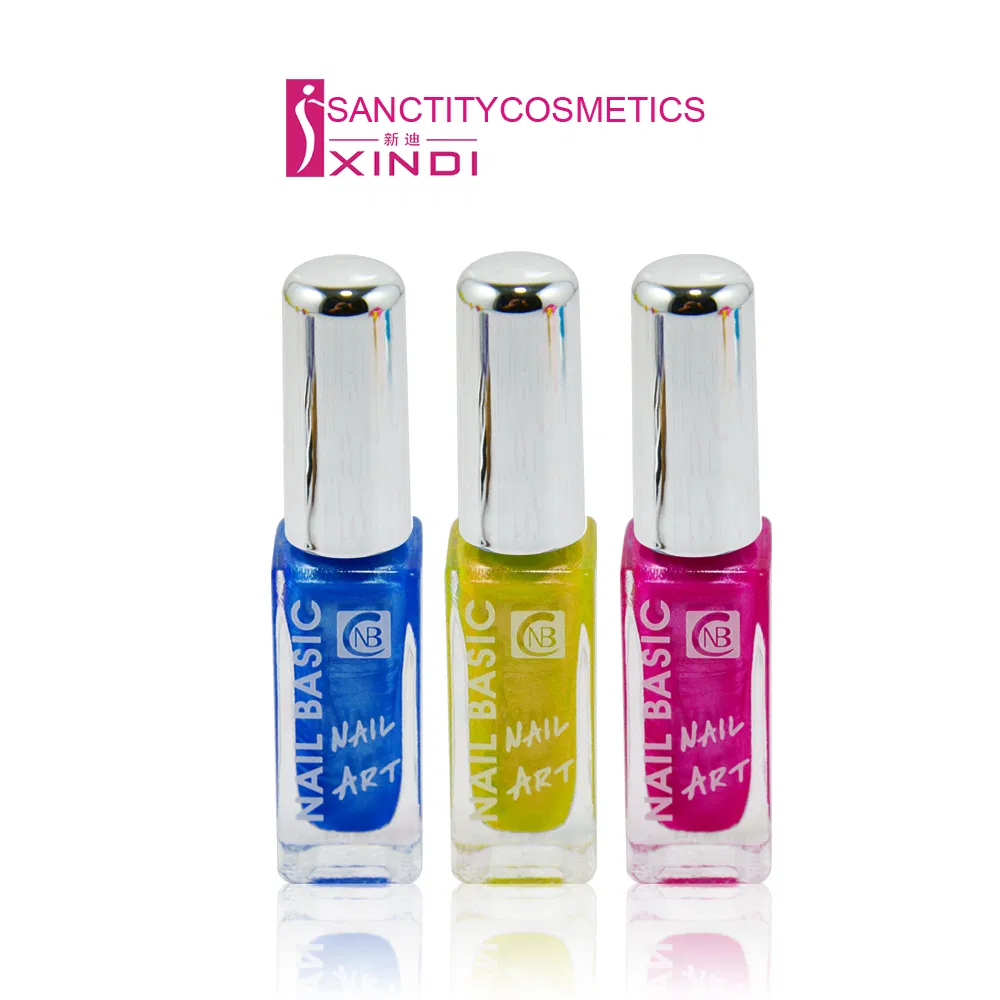 (NP522) OEM Private Label Nail Art with Glass Bottle&Shiny Silver Cap