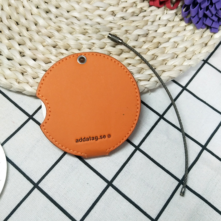 Wholesale Circle Leather Luggage Tag Aviation Logo Suitcase Label