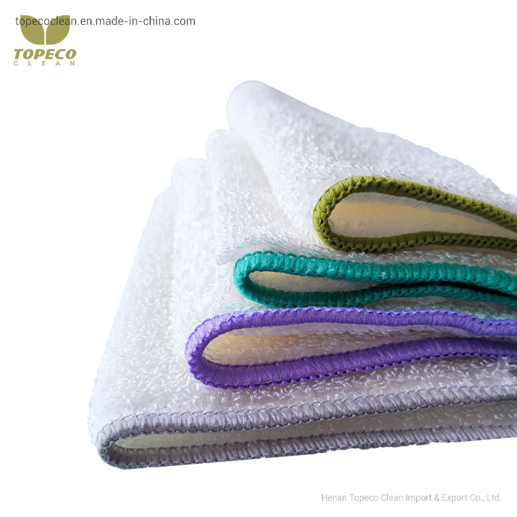 Topeco Multi-Color Oil Removal Bamboo Fiber Dish Towel for Kitchen Cleaning Wholesale Low Price