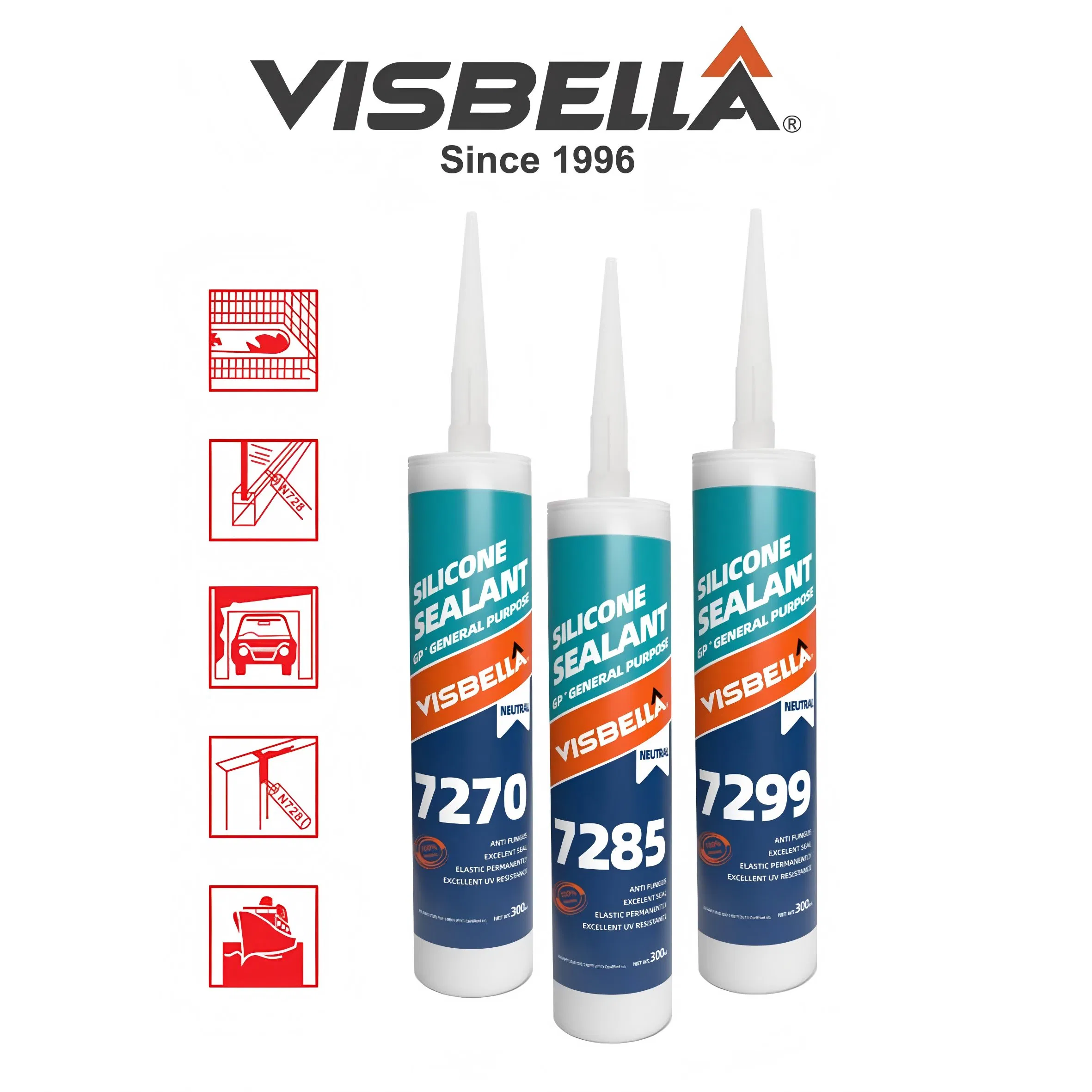 Quickly Dry Gp Construction Adhesive Glass Silicone Sealant