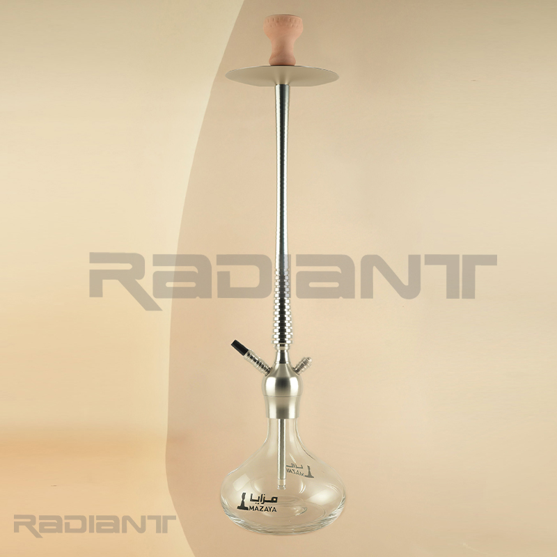 Hookah Set Large Single Tube Arabic Hookah Silver Hookah with Detachable Parts Mazaya