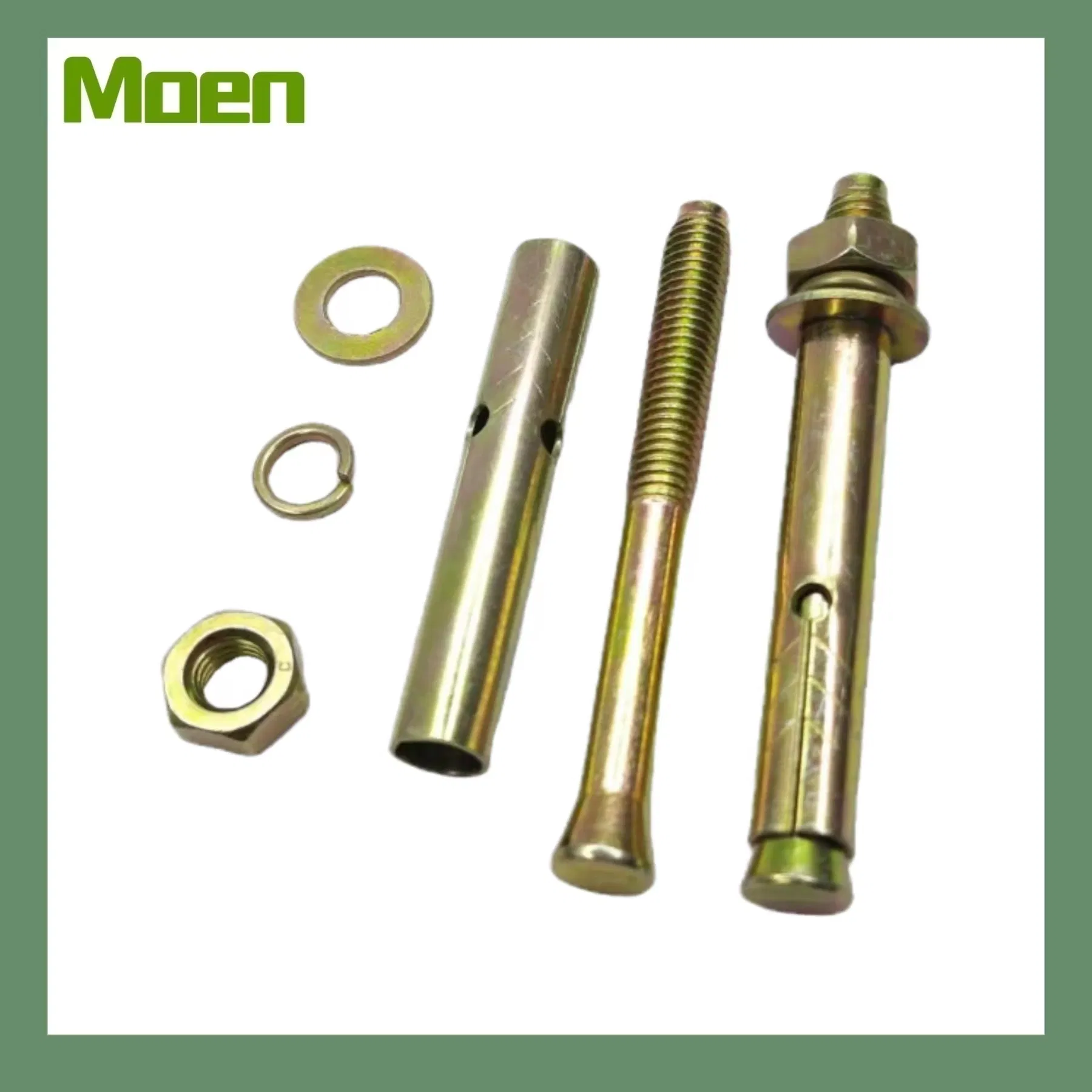 Carbon Steel Elevator Expansion Bolt M6 X 80 Yellow Zinc Plating