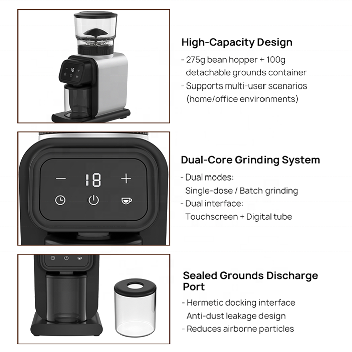 Cg-001 Professional Electric Conical Burr Coffee Grinder Adjustable Household Blade Coffee Grinder