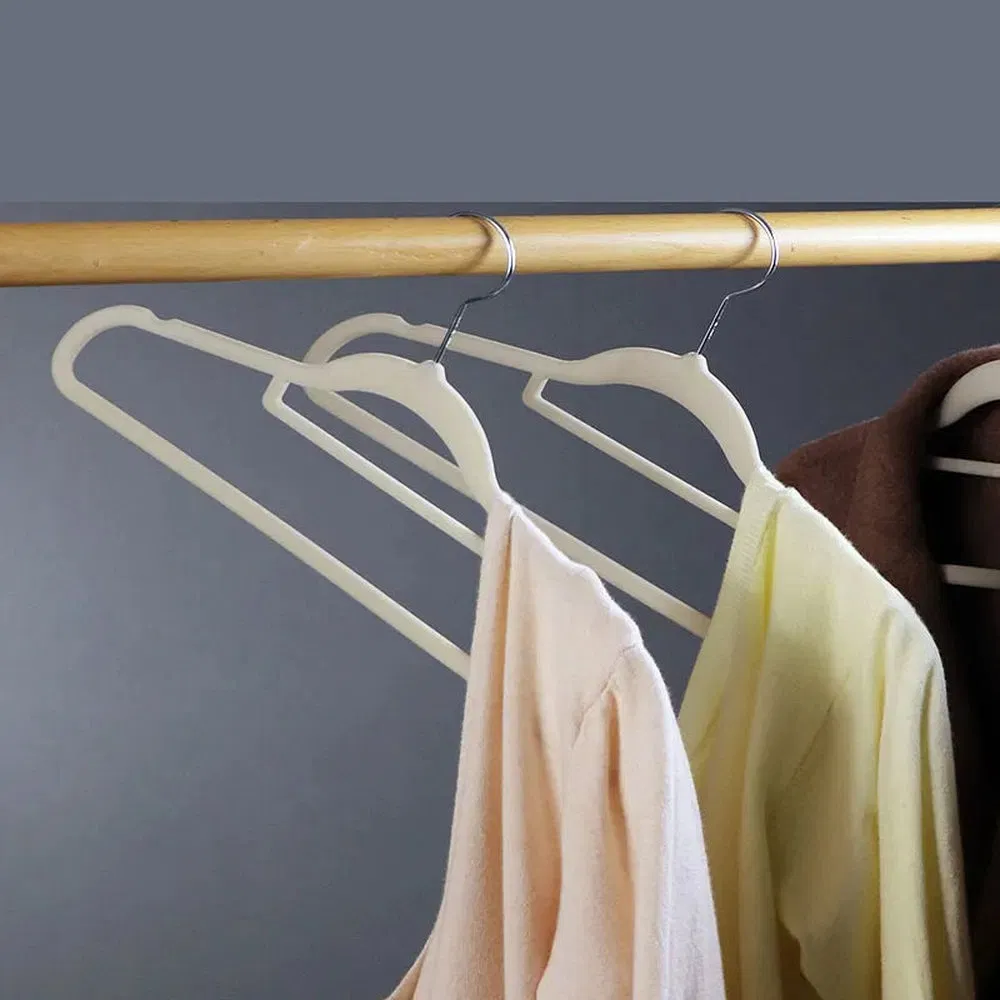 Вешалка для одежды флокированная антискользящая Colorfast RY19698