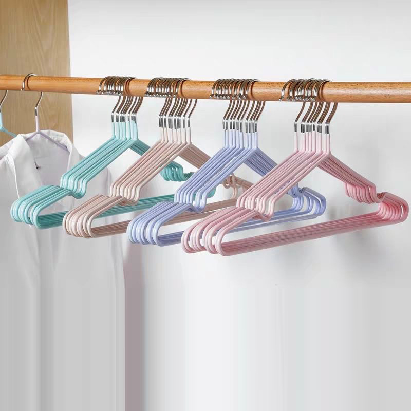Household Children's Adult Clothes Drying Rack Clothes Hangers Wet Dry Dual-Use Plastic Dipped Clothing Hanger