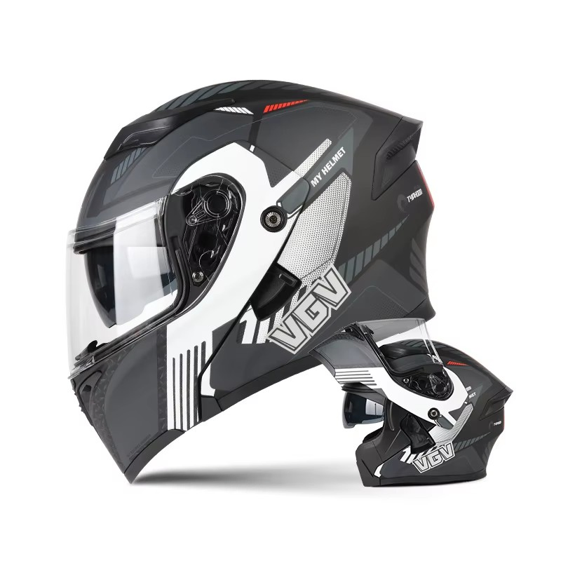 VGV 90 Personalized Motorcycle Full Face Helmet for Men and Women with Dual Lens