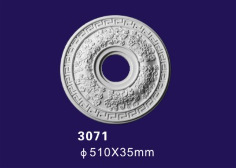 Aeneous Color Polyurethane Ceiling Medallion Round Shape for House Ceiling