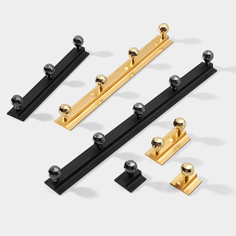 Modern Black Single Row Coat Hooks