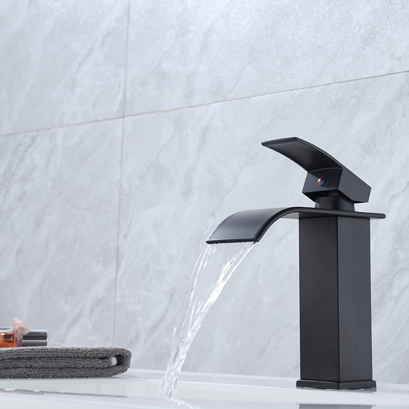 Chrome Hot and Cold Water Mixer Brass Taps Bathroom Waterfall Basin Faucet