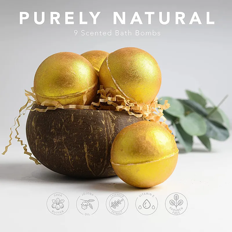 100% Natural Ingredients Colorful Organic Bathroom Bombs Organic Black Gold Bath Bombs