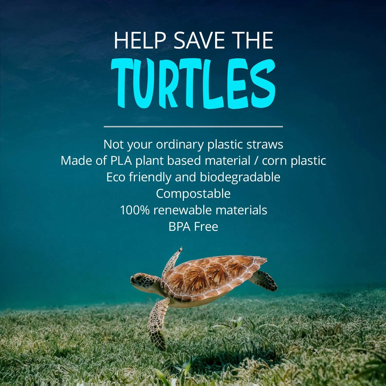 Биоразлагаемые соломинки PLA 8 мм, 210 мм, черные