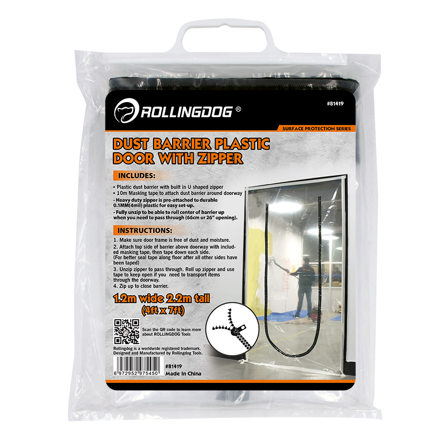Rollingdog-PRO 81419 Plastic Sheet Door with Zip 1.2 X 2.2m