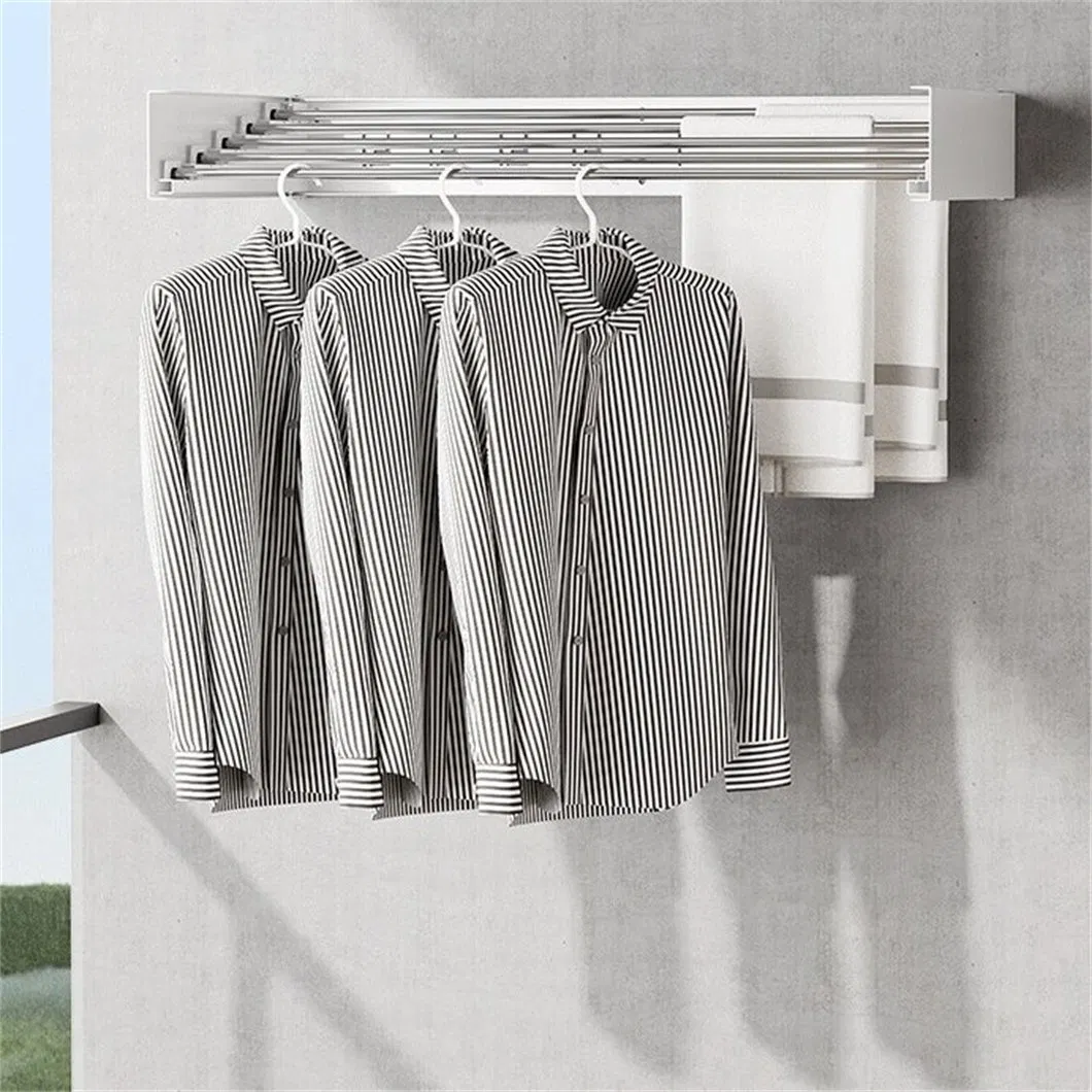 Space Saving Wall Mounted Invisible Clothes Drying Rack Indoor Foldable
