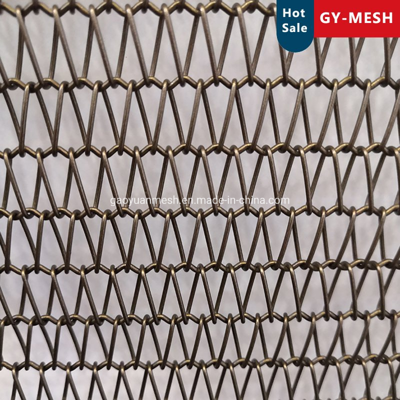 Spiral Wire Stainless Steel Chain Link Converyor Belt Mesh for Architectural Decorative Mesh