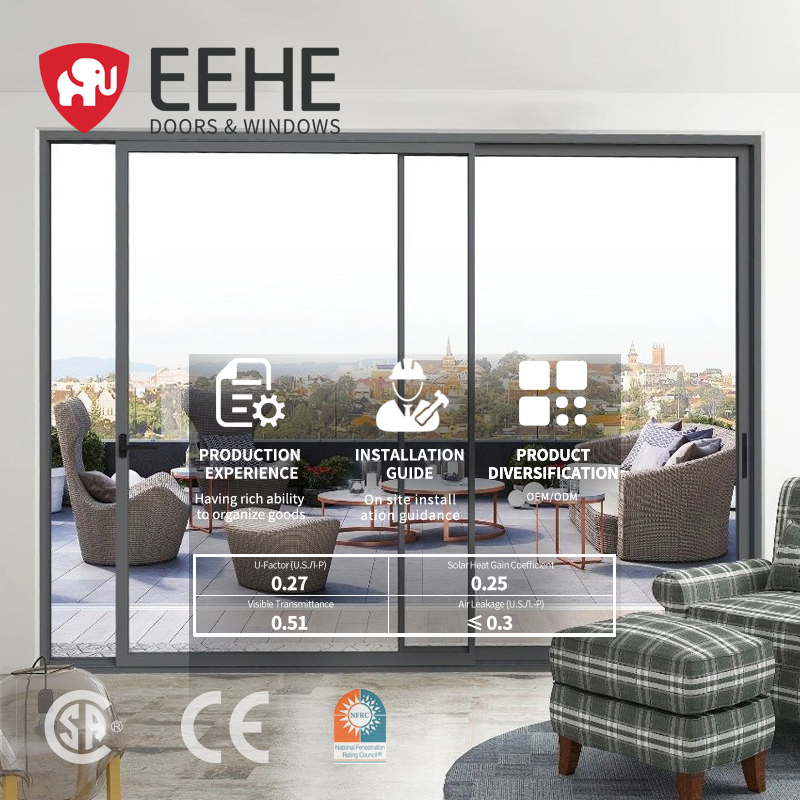 Раздвижная алюминиевая дверь EEHE с терморазрывом U=0.29