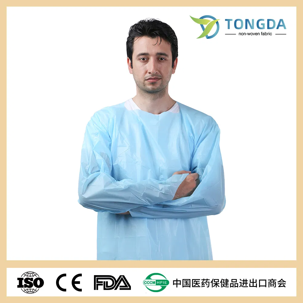 single use Disposable Thumb Loop CPE Isolation Gown
